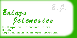 balazs jelencsics business card